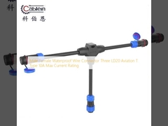 Conector de alambre impermeable masculino femenino tres LD20 de aviación tipo T 10A máxima corriente nominal