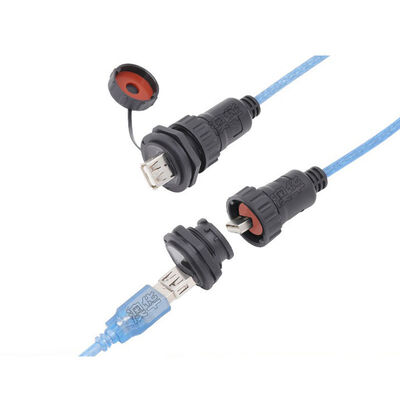 Conector de señal impermeable IP67 con voltaje de funcionamiento de 125 V y diseño de ángulo de 90 grados para enrutamiento flexible
