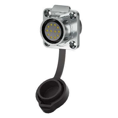 Conector de cable impermeable sobremoldeado en nailon PA66 con clasificación IP68 y corriente de 32A con pulsador de tarjeta rápida de tacto ligero