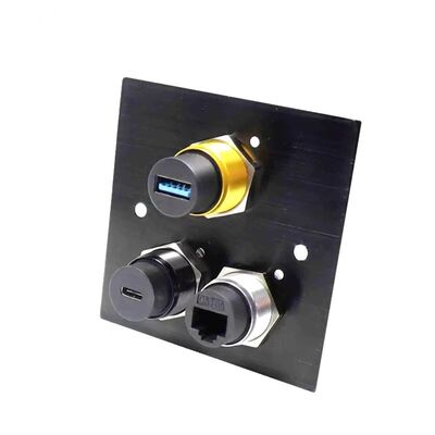 Conector de montaje de panel impermeable IP67 con acoplamiento roscado y tipo sin tornillos para conexiones exteriores seguras