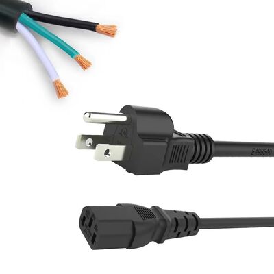 4Diámetro del alfiler de.8mm 10/250 Corriente nominal y voltaje Conector de corriente alterna con conector de corriente AC certificado UL